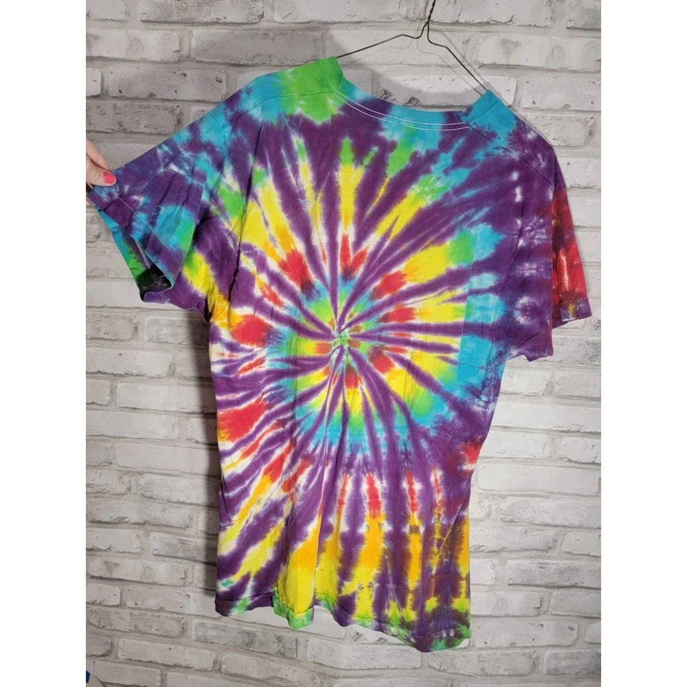 Vintage 90s Blank Tie Dye Single‎ Stitch Shirt Fruit Of The Loom Sz XL Colorful
